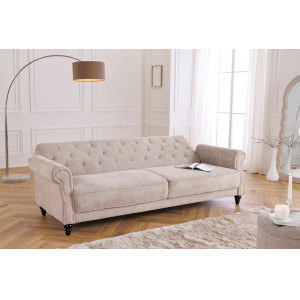 MAISON BELLE modern ágyazható kanapé - 220cm - beige bouclé