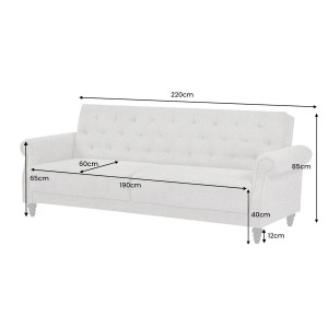 MAISON BELLE modern ágyazható kanapé - 220cm - beige bouclé