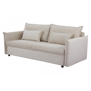 LINEA modern kordbársony ágyazható kanapé - 215cm - beige