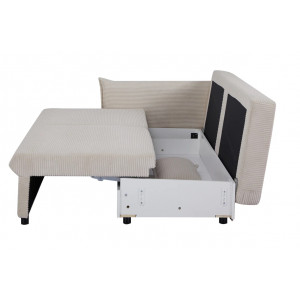 LINEA modern kordbársony ágyazható kanapé - 215cm - beige