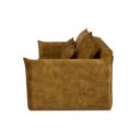 LINEA modern bársony ágyazható kanapé - 215cm - mustár