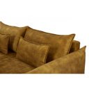 LINEA modern bársony ágyazható kanapé - 215cm - mustár