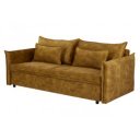 LINEA modern bársony ágyazható kanapé - 215cm - mustár