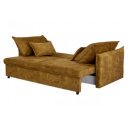 LINEA modern bársony ágyazható kanapé - 215cm - mustár