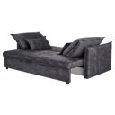 LINEA modern bársony ágyazható kanapé - 215cm - antracit