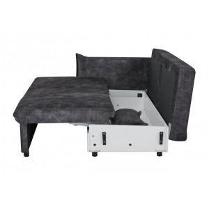 LINEA modern bársony ágyazható kanapé - 215cm - antracit