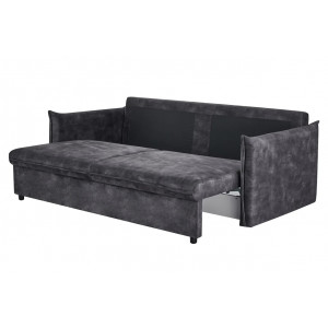 LINEA modern bársony ágyazható kanapé - 215cm - antracit