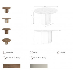 MELODIA prémium kerek étkezőasztal - 140cm