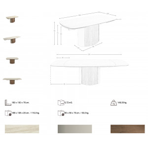 MELODIA-II prémium bővíthető étkezőasztal - 180-270cm