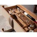 NUVELA prémium dió/bőr fiókos komód - 160cm