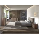 NUVELA prémium dió/bőr fiókos komód - 160cm