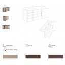 NUVELA prémium dió/mesterséges bőr fiókos komód - 160cm