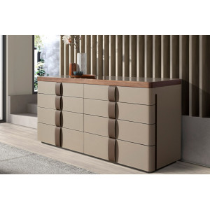 NUVELA prémium dió/bőr fiókos komód - 160cm Angel Cerdá