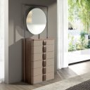 NUVELA prémium dió/bőr fiókos szekrény