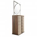 NUVELA prémium dió/bőr fiókos szekrény