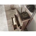 NUVELA prémium dió/bőr fiókos szekrény