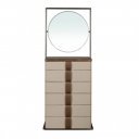 NUVELA prémium dió/bőr fiókos szekrény