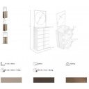 NUVELA prémium dió/mesterséges bőr fiókos szekrény