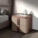 NUVELA prémium dió/bőr éjjeliszekrény