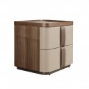 NUVELA prémium dió/bőr éjjeliszekrény