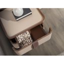 NUVELA prémium dió/bőr éjjeliszekrény