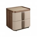 NUVELA prémium dió/bőr éjjeliszekrény