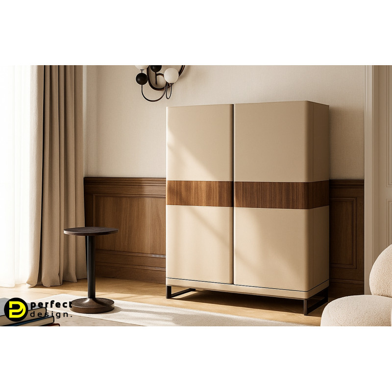 NABORA prémium dió/bőr bárszekrény