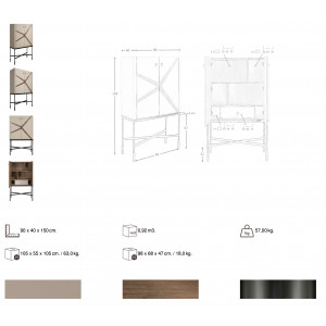 PORTELA prémium dió/szintetikus bőr tálalószekrény