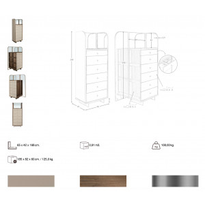 PARENA prémium szintetikus bőr fiókos szekrény