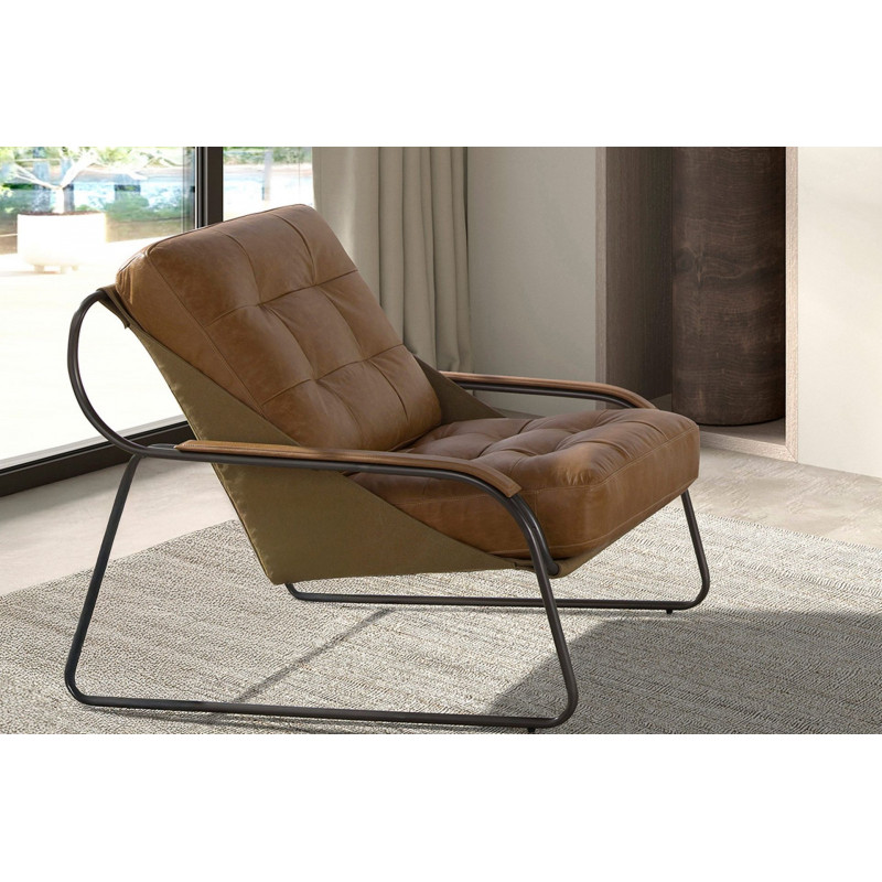 PRAVIA prémium bőr fotel - barna