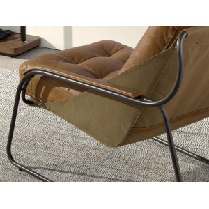 PRAVIA prémium bőr fotel - barna