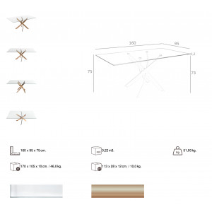 SIGMA SQUARE design  étkezőasztal - 140/150/160/180cm - rosegold