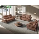 RAVELTA prémium bőr kanapé - 3 személyes - barna