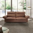 RAVELTA prémium bőr kanapé - 3 személyes - barna