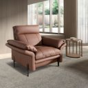 RAVELTA prémium bőr fotel - barna