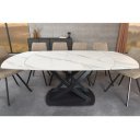 INCEPTION exkluzív kerámia étkezőasztal - 130-190cm - fehér