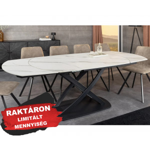 INCEPTION exkluzív kerámia étkezőasztal - 130-190cm - fehér Bővíthető étkezőasztal