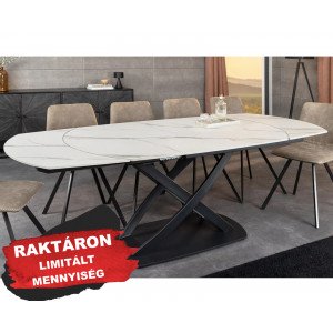 INCEPTION exkluzív kerámia étkezőasztal - 130-190cm - fehér Bővíthető étkezőasztal