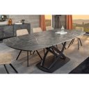 INCEPTION exkluzív kerámia étkezőasztal - 130-190cm - antracit