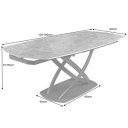 INCEPTION exkluzív kerámia étkezőasztal - 130-190cm - antracit