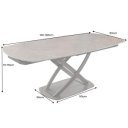 INCEPTION exkluzív kerámia étkezőasztal - 130-190cm - rozsda