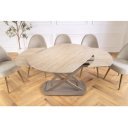 INCEPTION exkluzív kerámia étkezőasztal - 130-190cm - travertin