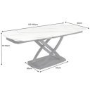 INCEPTION exkluzív kerámia étkezőasztal - 130-190cm - travertin