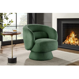 BOCCA NOVA design bouclé fotel - zöld INVICTA