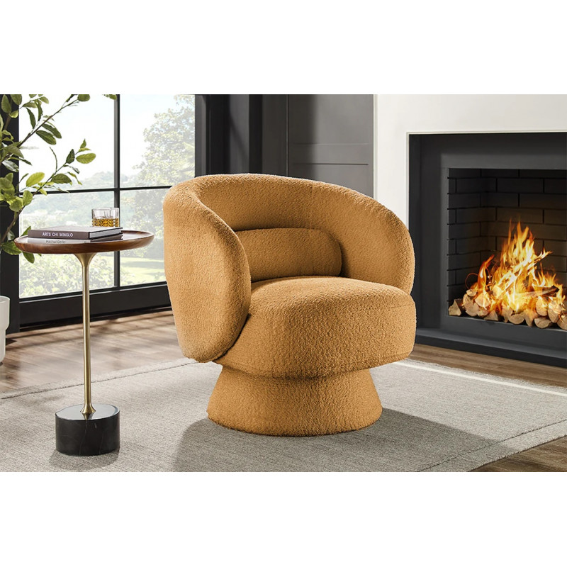BOCCA NOVA design bouclé fotel - sárga