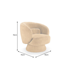 BOCCA NOVA design bouclé fotel - sárga