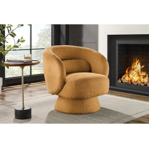 BOCCA NOVA design bouclé fotel - sárga INVICTA
