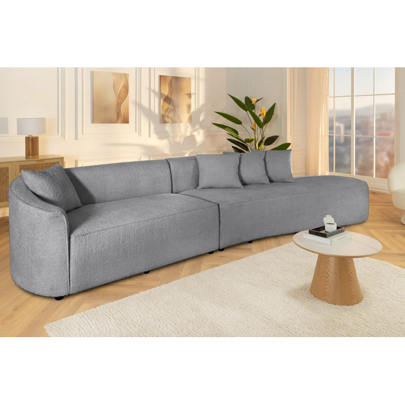 ATELIER design bouclé kanapé - 330cm - szürke