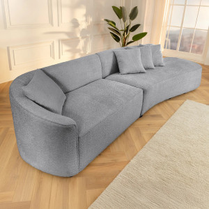ATELIER design bouclé kanapé - 330cm - szürke