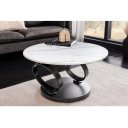 DANCING RINGS exkluzív kerámia dohányzóasztal - fehér